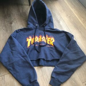 Thrasher Cropped Hoodie